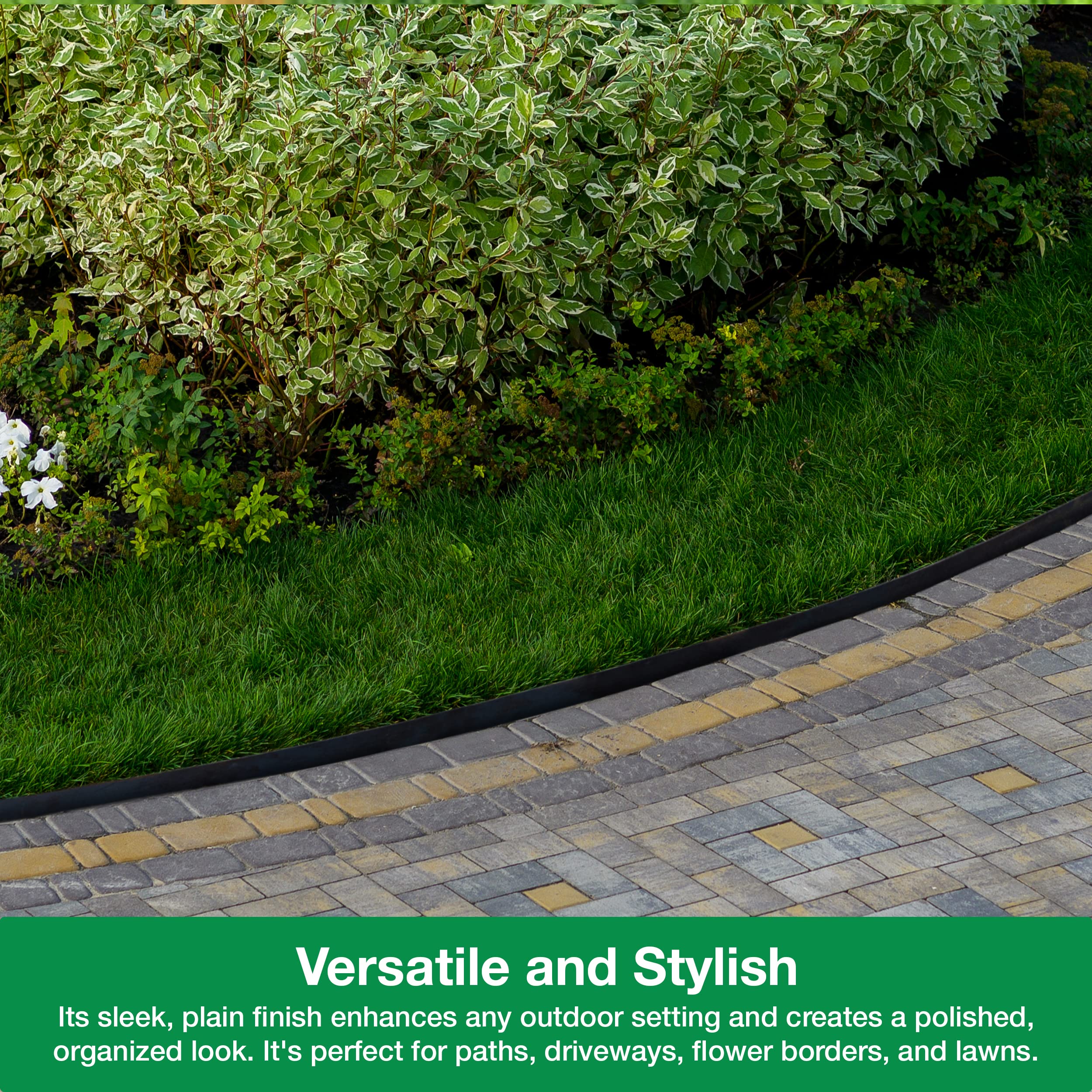 Transform Your Outdoor Space with 10m of Flexible Graphite Garden Edging Border - Image 4