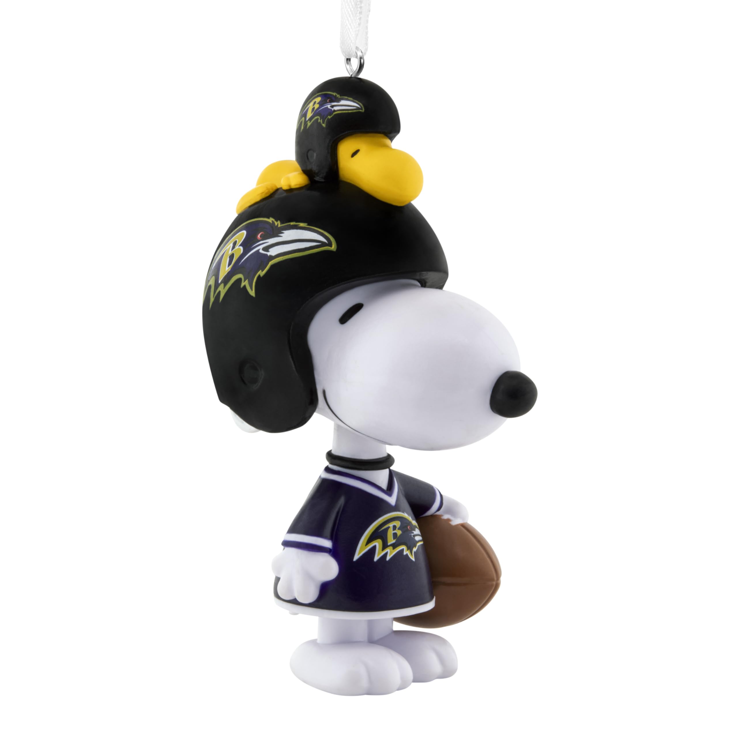 Hallmark Christmas Ornament, Peanuts Snoopy & Woodstock NFL Baltimore Ravens Bobblehead Ornament, Gifts for Peanuts Fans