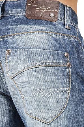Level 7 Men's Relaxed Bootcut & Relaxed Straight Leg Denim Distressed Jeans with Zipper Pocket