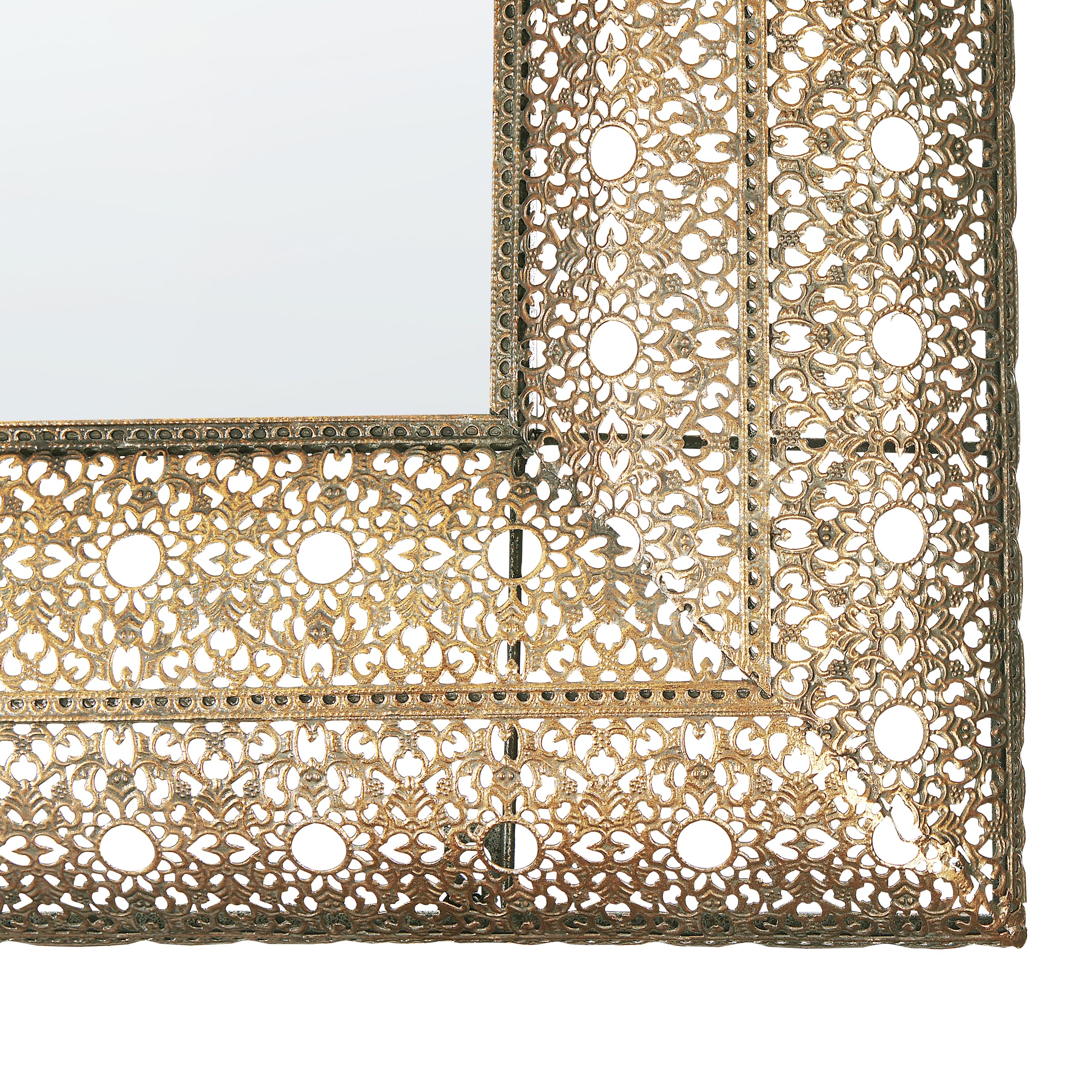 Espejo de pared dorado 69 x 90 cm marco accesorio decorativo Dehradun