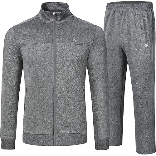 MoFiz Mens Tracksuit Jogging Sports Sweatsuit Comfortable Outfits Casual Athletic Pants Full zip Jacket 2 Piece