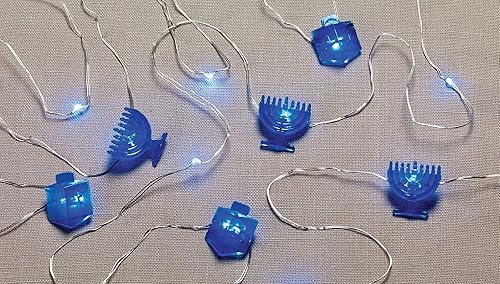 Miniatura 5 de Rite Lite Chanukah - Mini guirnalda de luces eléctricas que funcionan con pilas, 3.5 x 2 x 6 pulgadas, iluminación azul de Hanukkah