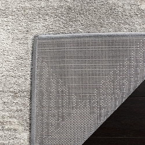 Miniatura 5 de SAFAVIEH Adirondack Collection - Alfombra de pasillo de 2 pies 6 pulgadas x 6 pies, gris claro y marfil, diseño moderno a cuadros, no desprende