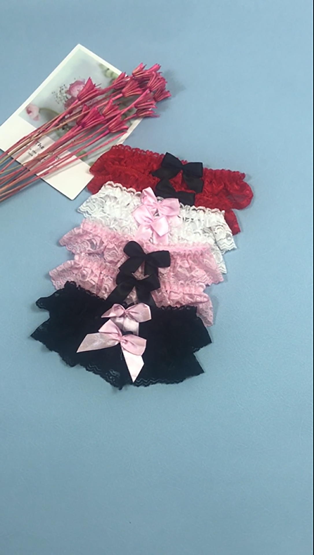 6 Giarrettiere Sexy In Pizzo Con Fiocco - Reggicalze Sposa E Serate Speciali | Accessorio Donna - Foto 6