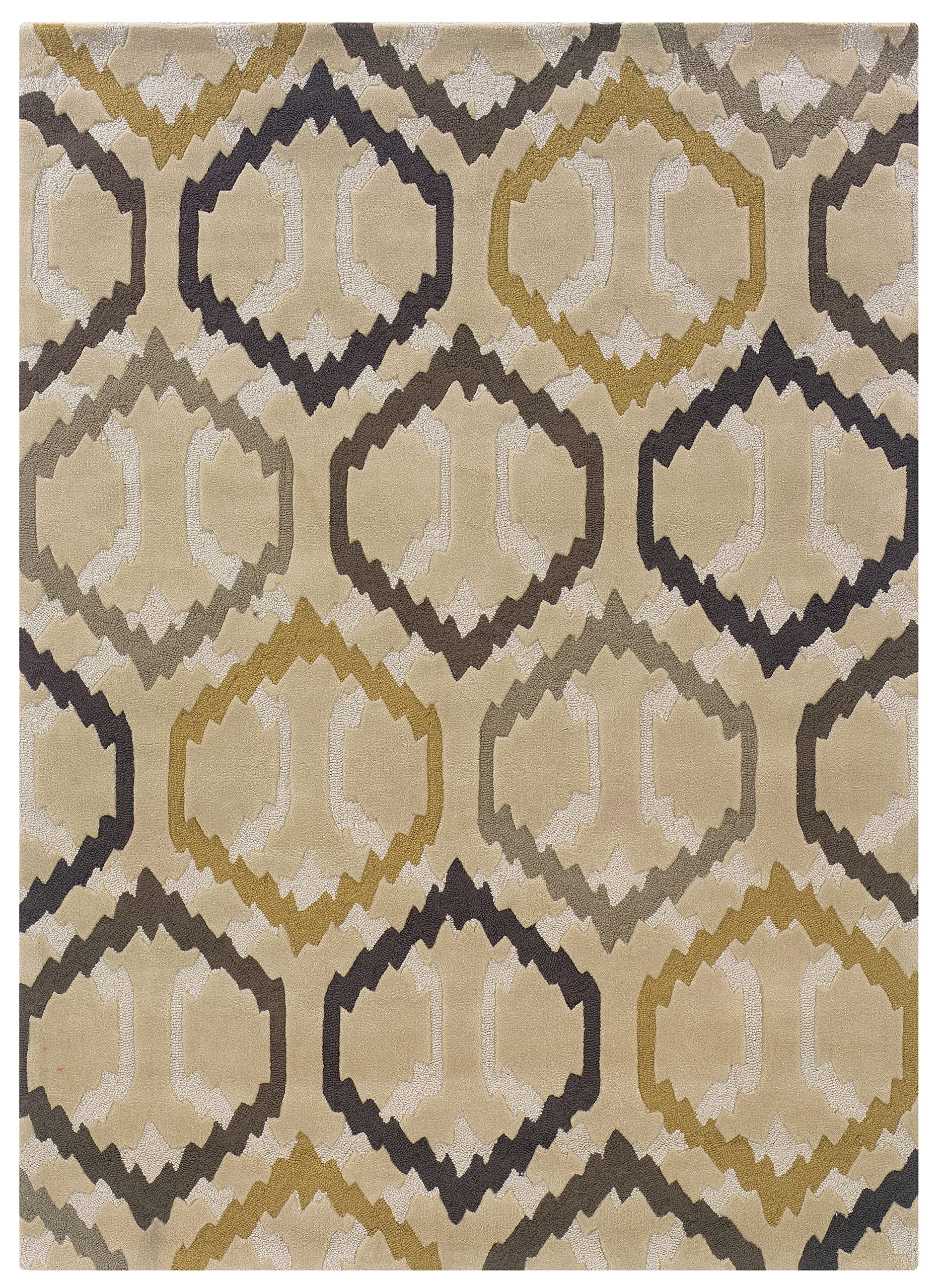Linon Home Decor Products Trio Journa Cream Stone 5 X 7 Area Rug