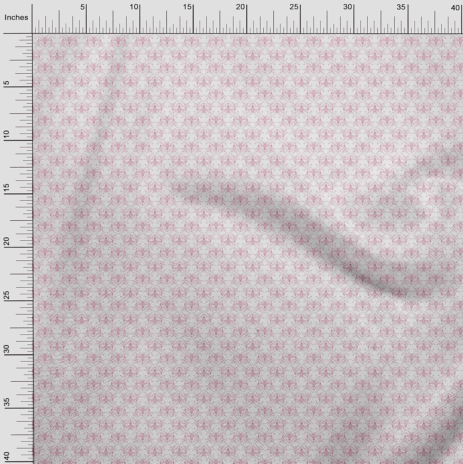 oneOone Cotton Flex Pink Fabric Shapes Geometric Sewing Material Print Fabric By The Yard 40 Inch Wide
