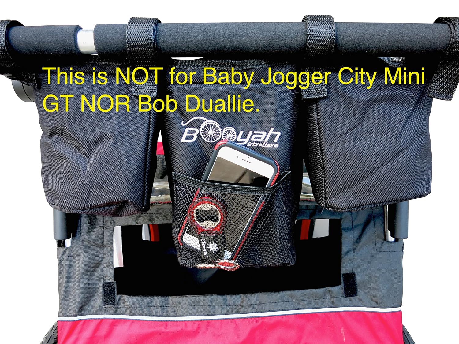 Booyah Double Stroller Organizer - Fits Clevr, Aosom & Best Choice Double Baby & Pet Strollers