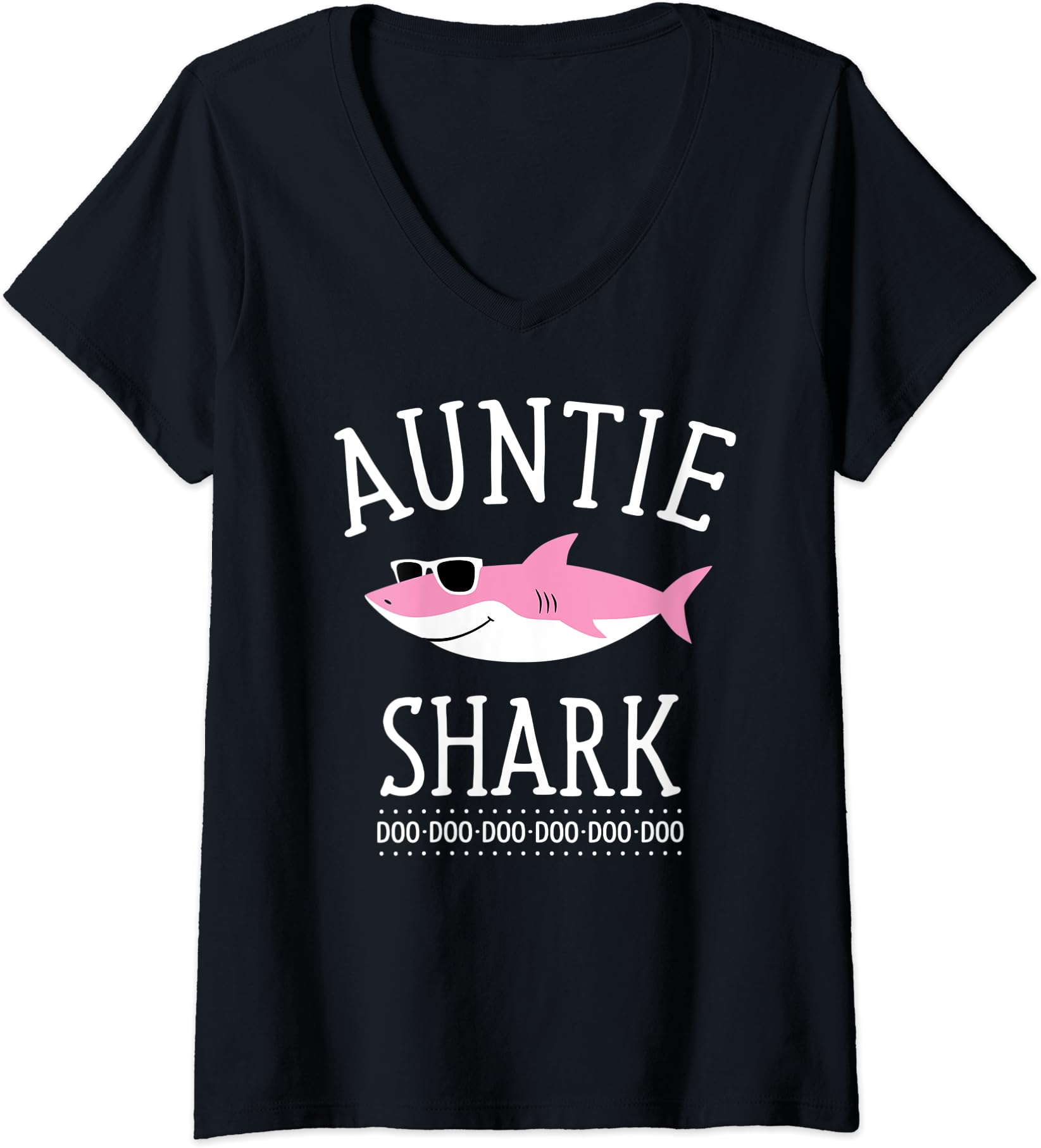 Auntie Shark V-Neck T-Shirt For Women