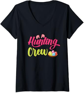 Femme Citations D Equipages De Chasseurs Drole De Chasseur D Oeufs T Shirt Avec Col En V Amazon Fr Vetements