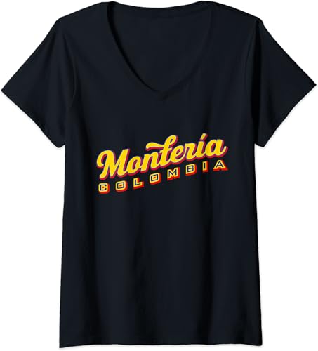 Womens Montería Colombia V-Neck T-Shirt