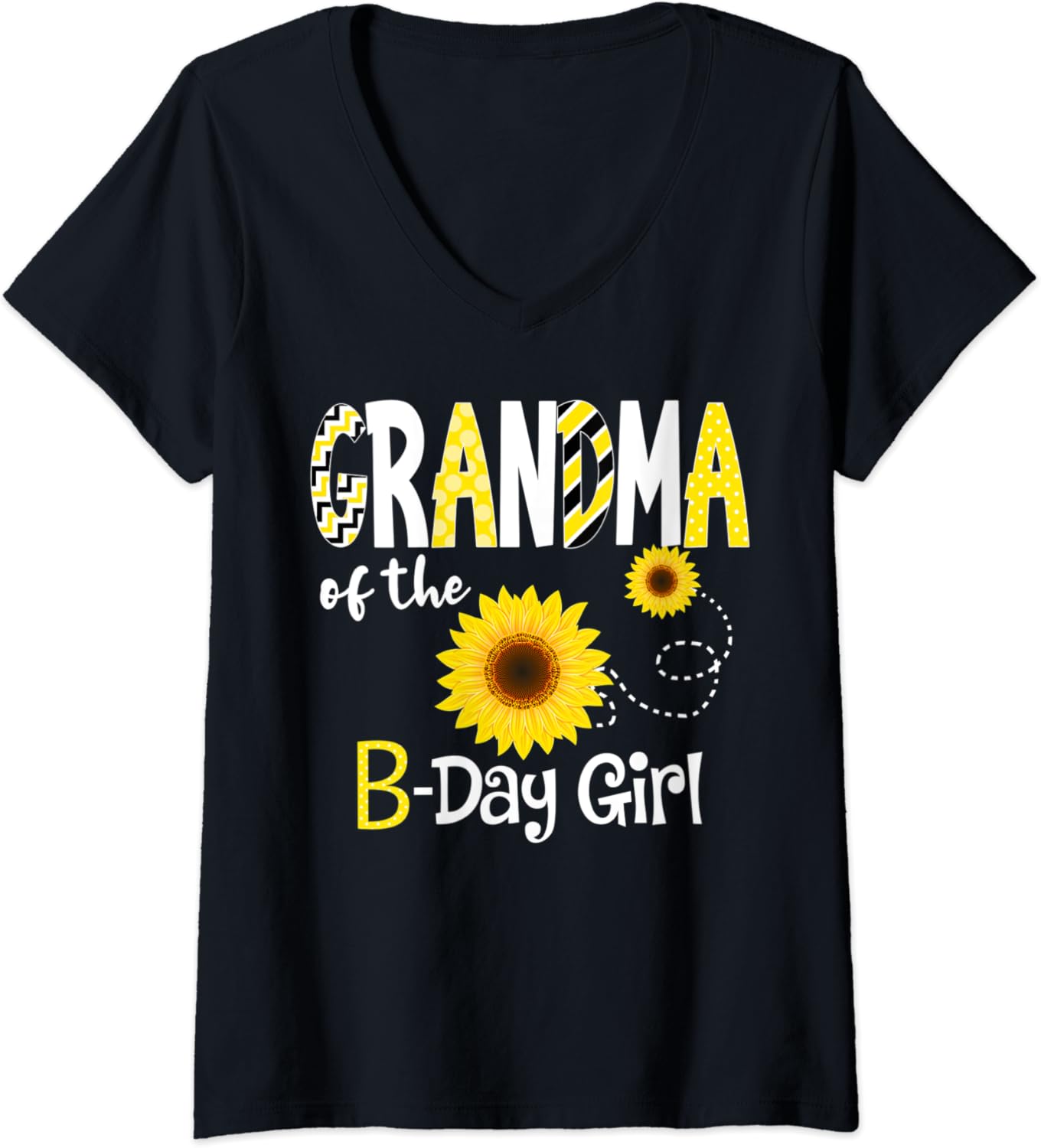 Amazon.com: Womens Sunflower Birthday Party Theme V-Neck T-Shirt