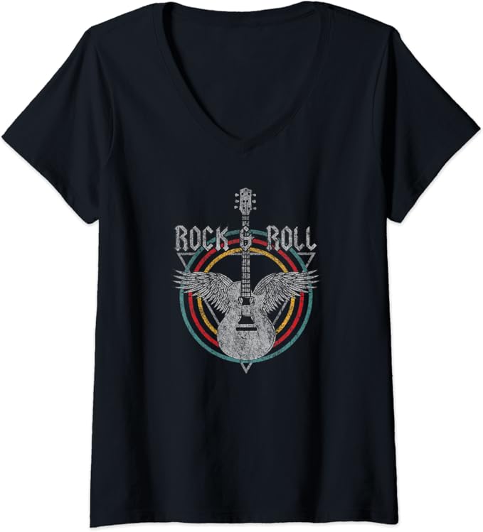 V neck rock t shirt Clearance