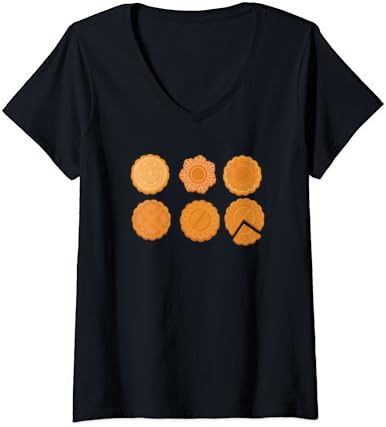 Womens Mooncake Shirt – Mooncake Competition Chinese language Lunar New Yr V-Neck T-Shirt