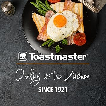 Toastmaster 2-Slice Toaster - Black with Stainless Steel - Kitchen Essential for Sandwich Bread & Breakfast Toast - Toaster with Wide Slots, High Rise Toast Lift & Cool-Touch Exterior