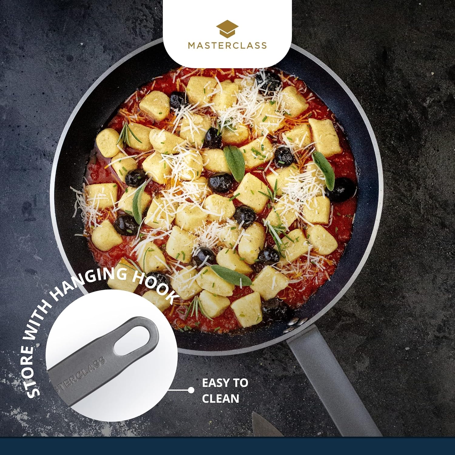 MasterClass KitchenCraft Professional Heavy Duty Non Stick Frying Pan, Aluminium, 24 cm