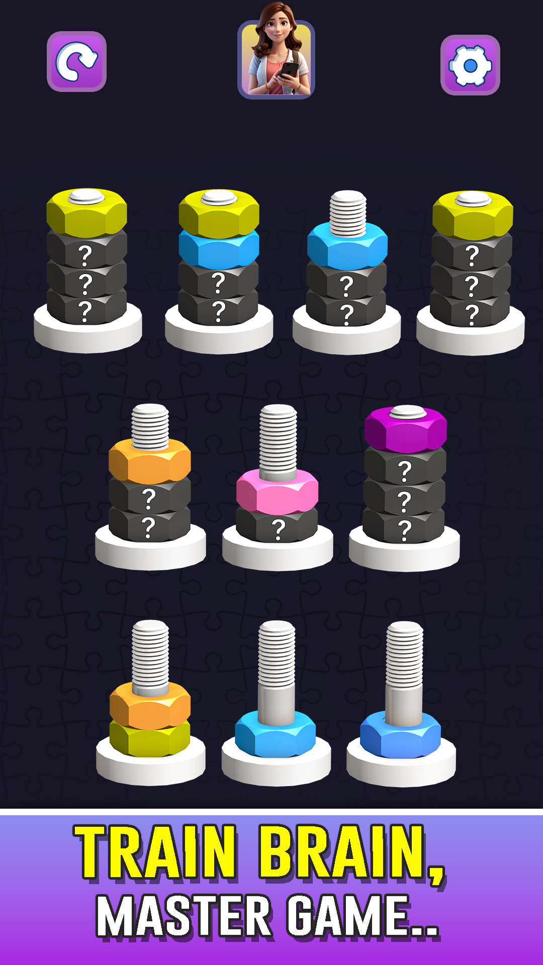 Nut Sort: Nuts and Bolts. Test your skills with Nuts and Bolts Sort ...