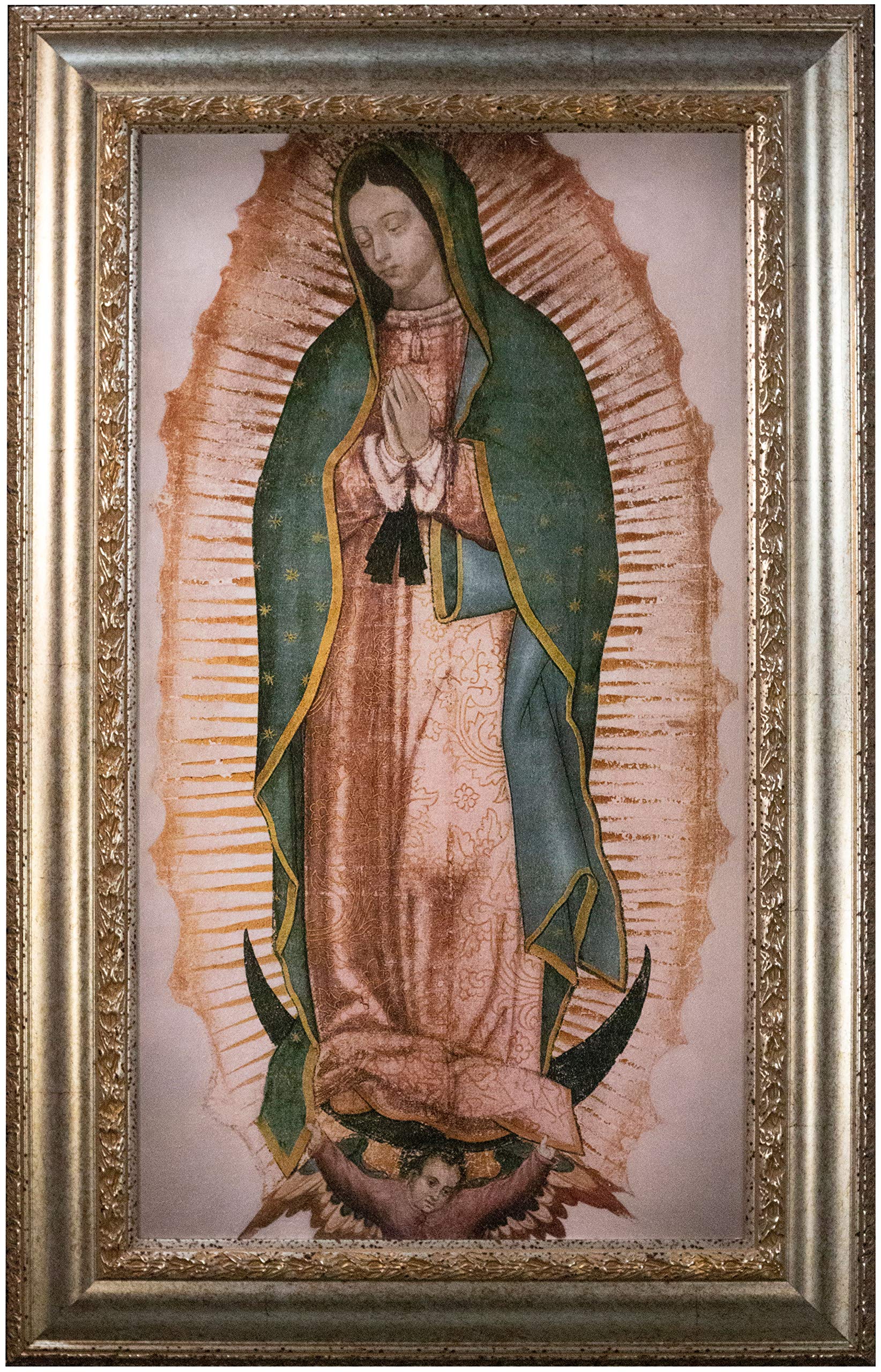 Mom’s Art Studio - Virgen de Guadalupe Wall Decor 44 X 27.75 Inches, Virgin Mary Print, Museum Look