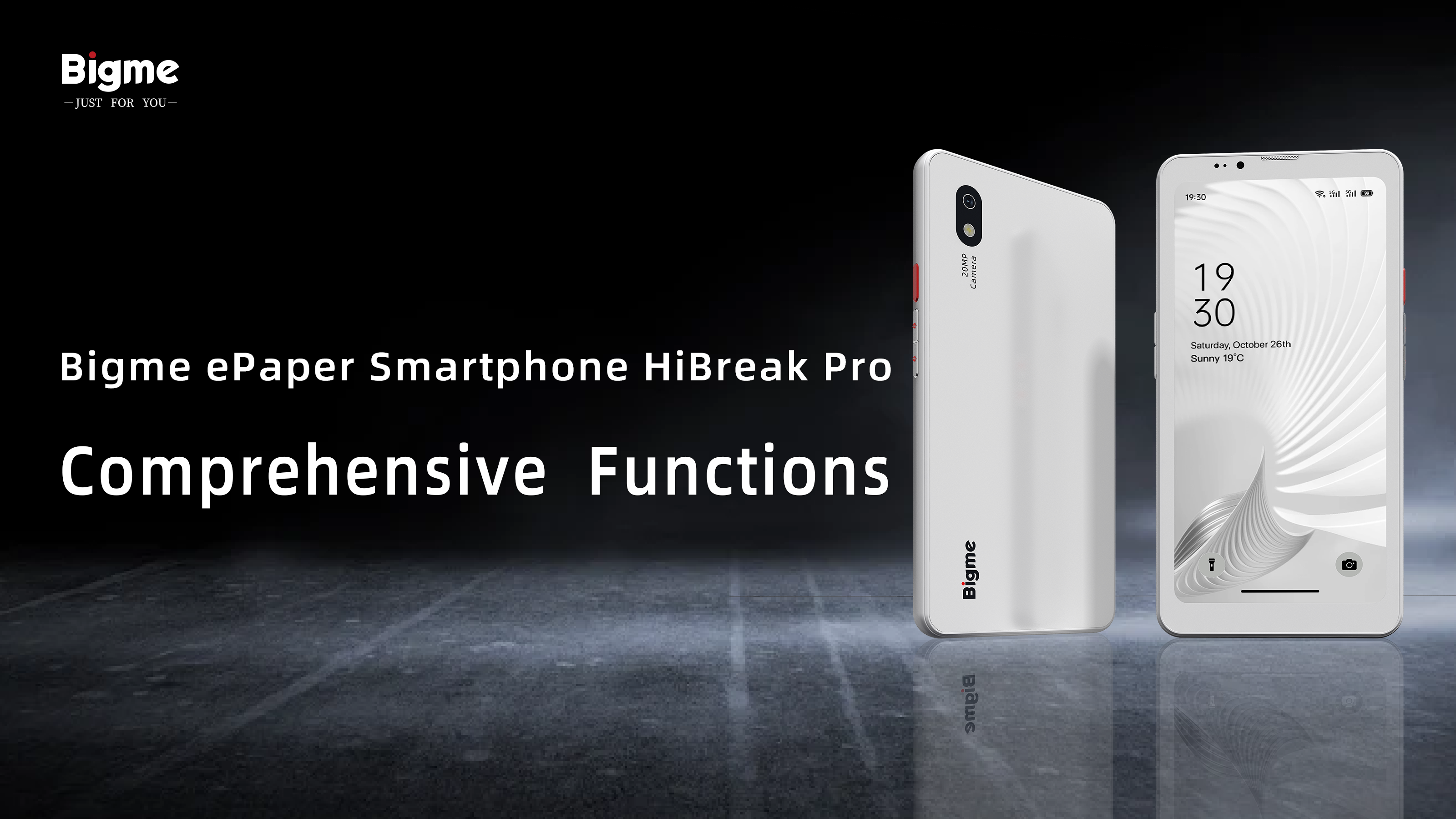 Bigme ePaper Smartphone Hibreak Pro with Android 14 OS-Black and