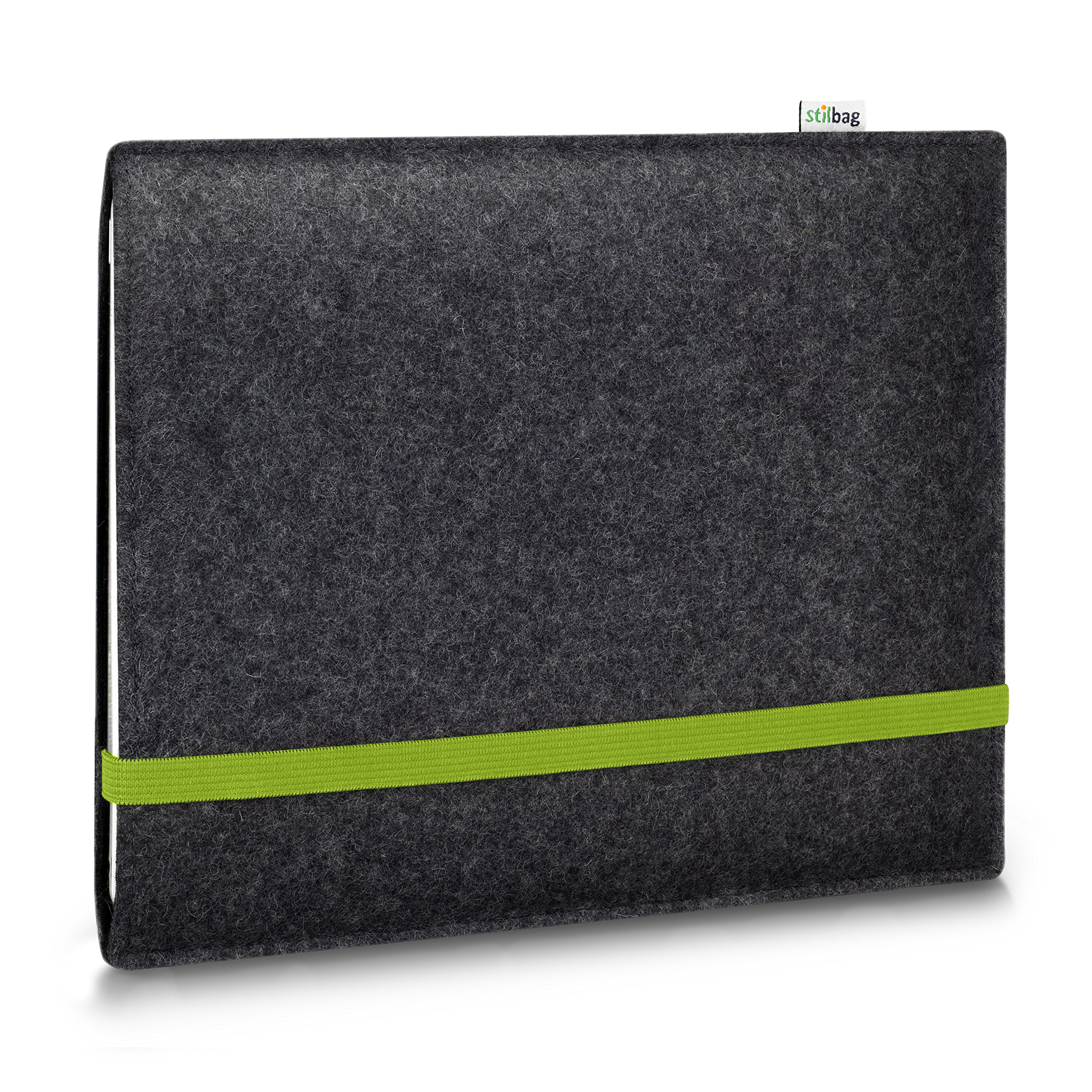 Stilbag Tablethülle Leon für Apple iPad Air 11-inch (M2) | Farbe: anthrazit/grün | Tablet-Tasche aus Filz | Tablet Schutzhülle | Tablet Made in Germany