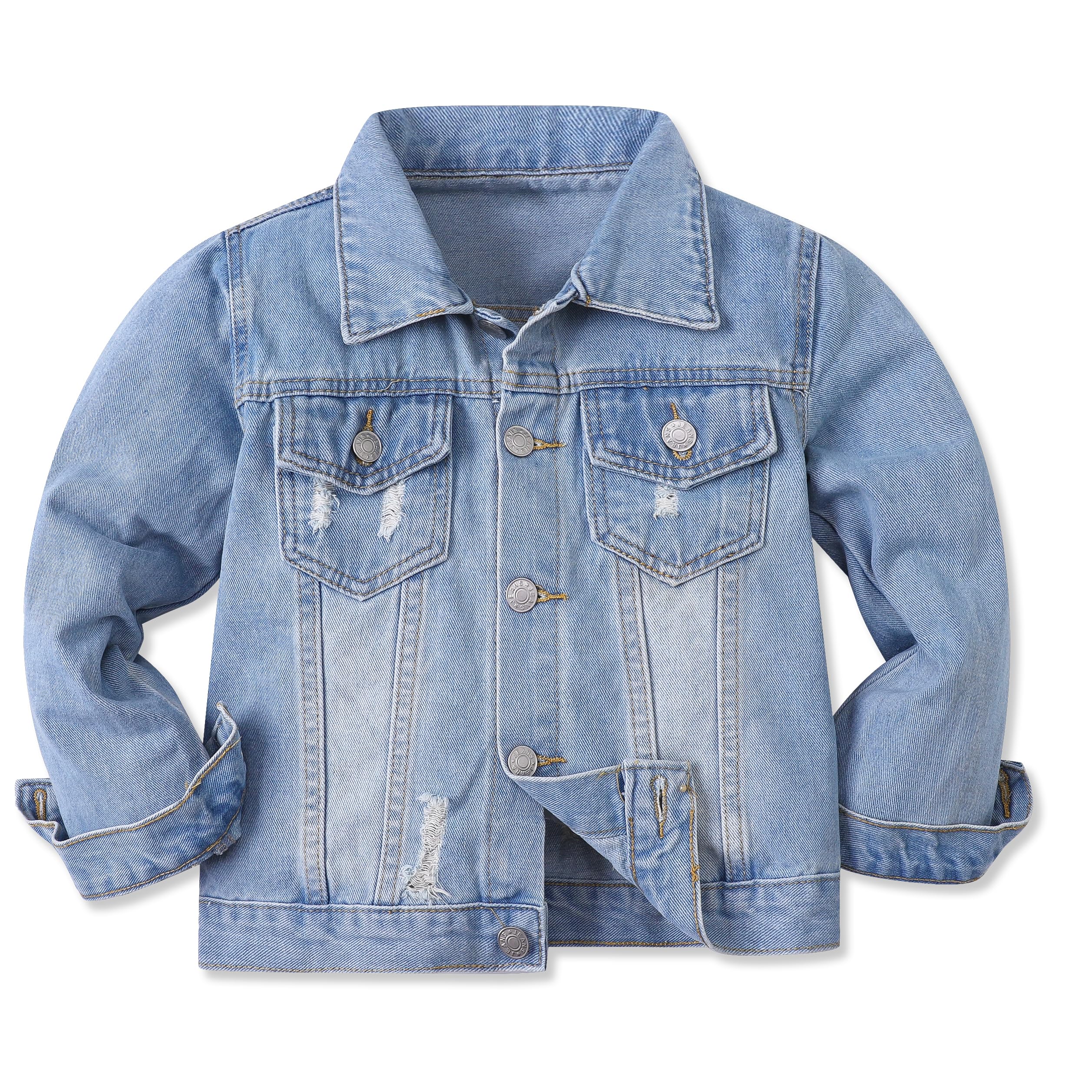Cromoncent Toddler Jean Jacket for Girls and Boys Long Sleeve Denim Jacket