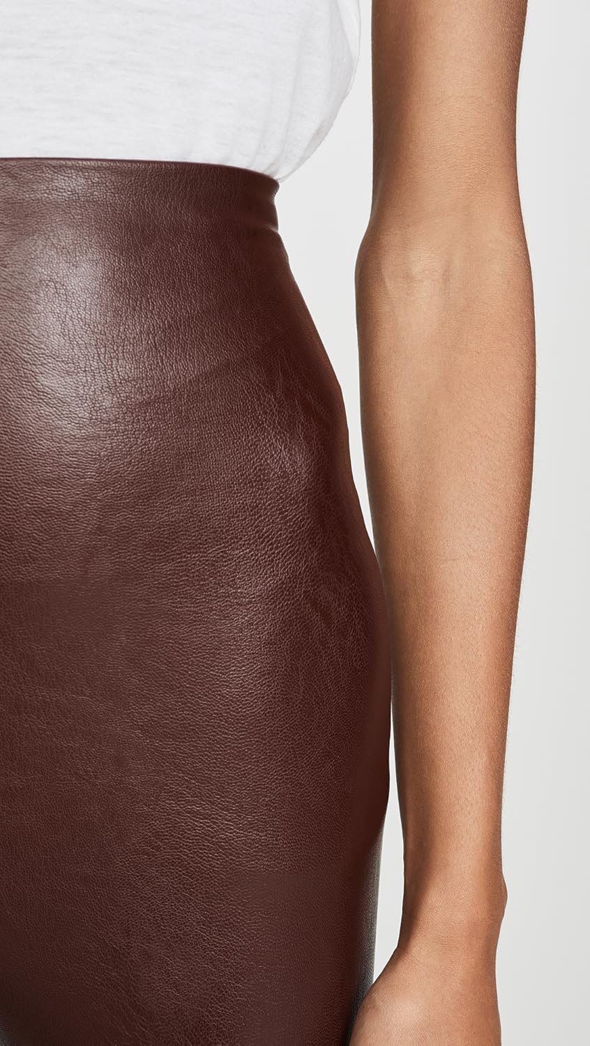 Commando Womens Perfect Control Faux Leather Leggings, Oxblood, Medium - Image 6