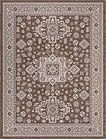 Vista 79 de Unique Loom Outdoor Aztec Collection Alfombra de área - Chalca (10 pies, redonda, azul/marfil)