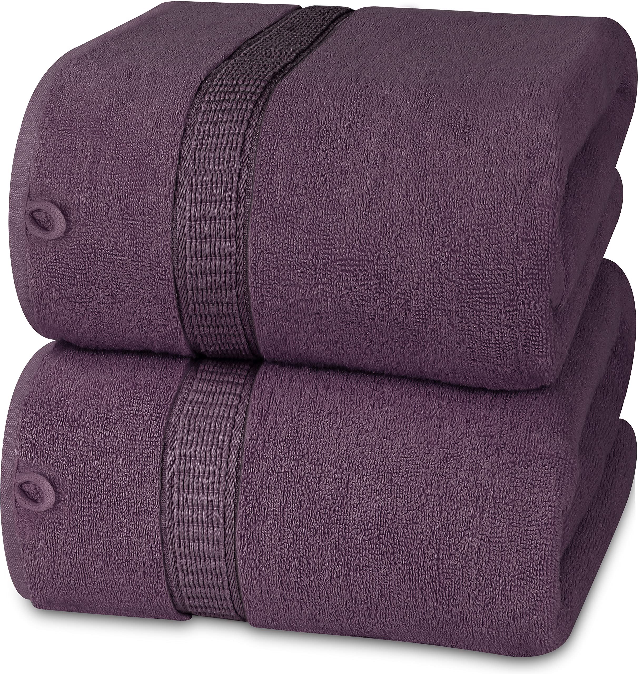 Utopia Towels - Premium Jumbo Bath Sheet (90 x 180 cm, 8 Pack) -100% Ring Spun Cotton Highly Absorbent and Quick Dry Extra Large Bath Sheet - Super Soft Hotel Quality Towel (Plum)