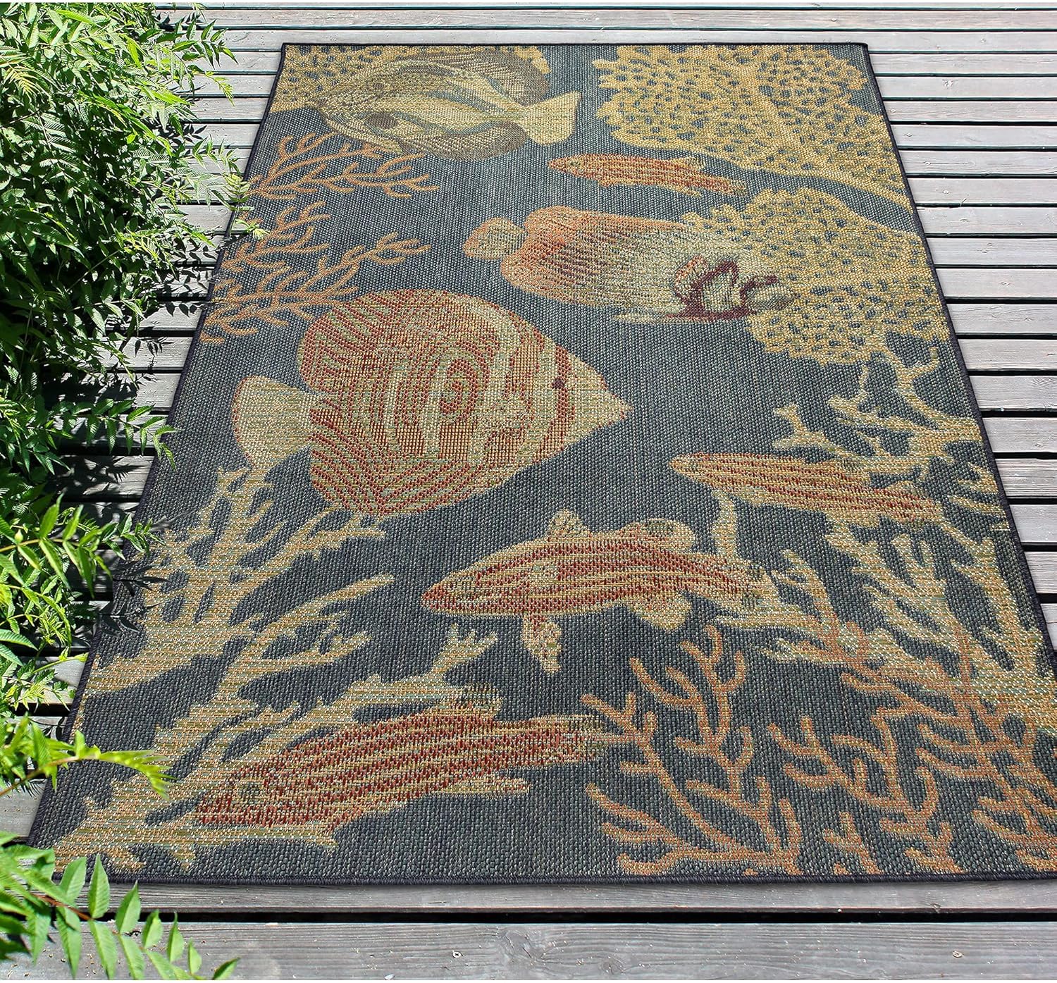 Liora Manne Patio Low Profile Easy Care Weather Resistant Indoor/Outdoor Rug-Geometric, Suzani Diamonds Red 3'3" x 4'11"