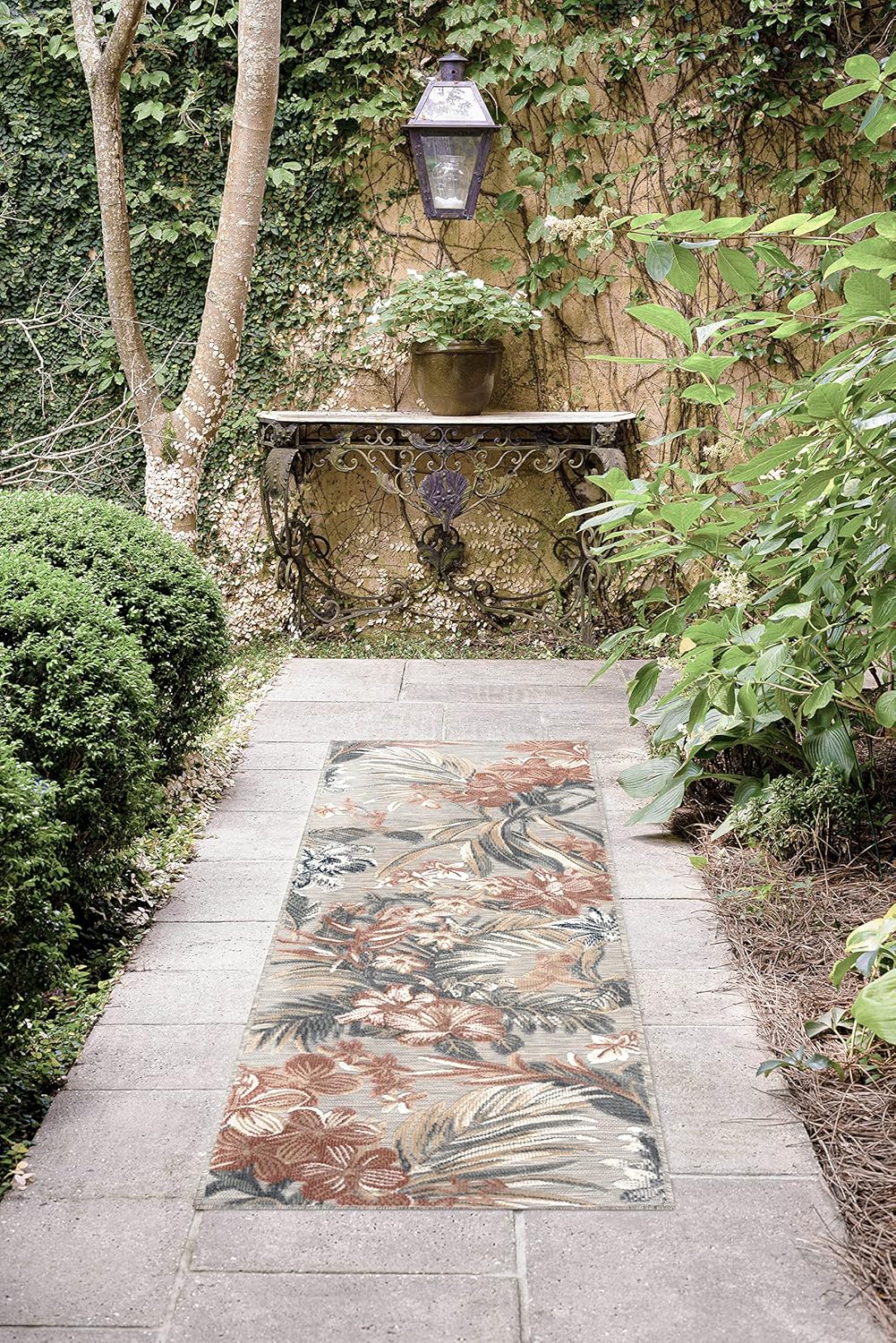 Jute Water Resistant Runner Indoor Outdoor Rug 2x8 - Traditional Outdoor Rugs for Patio, Entryway, Hallway, Kitchen, Deck, Porch, Camping, RV - Outside Area Rug