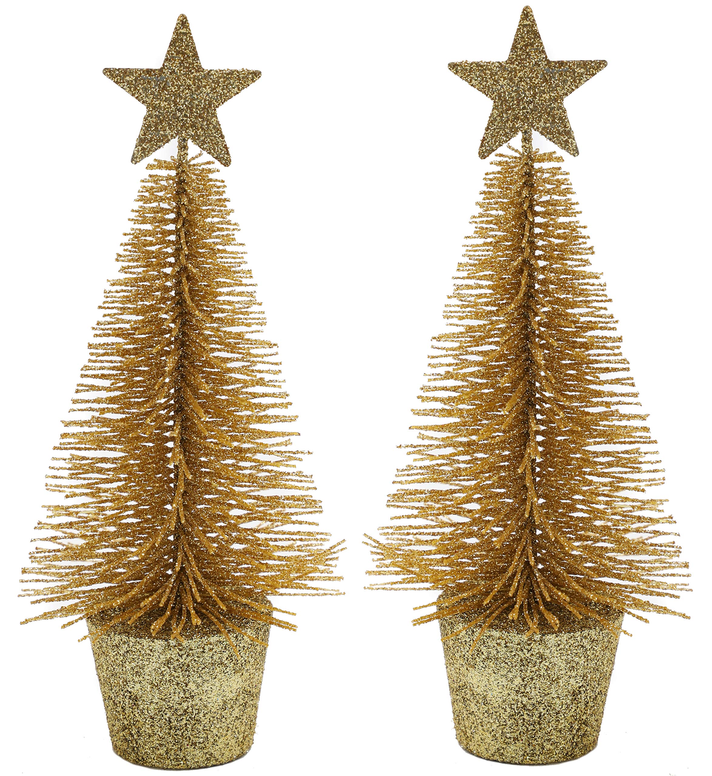 Toyland Gold Toyland® Chistmas Decoration -15Cm Ornamental Christmas Tree - Pack Of 2 (Gold)