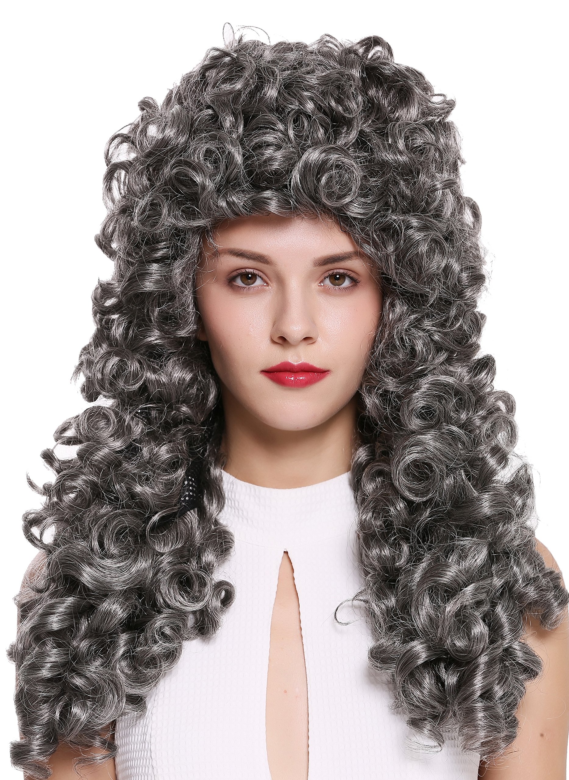 WIG ME UP - B17-2P-B-44 Quality wig women men baroque renaissance king nobleman long curls curly dark grey - Image 2