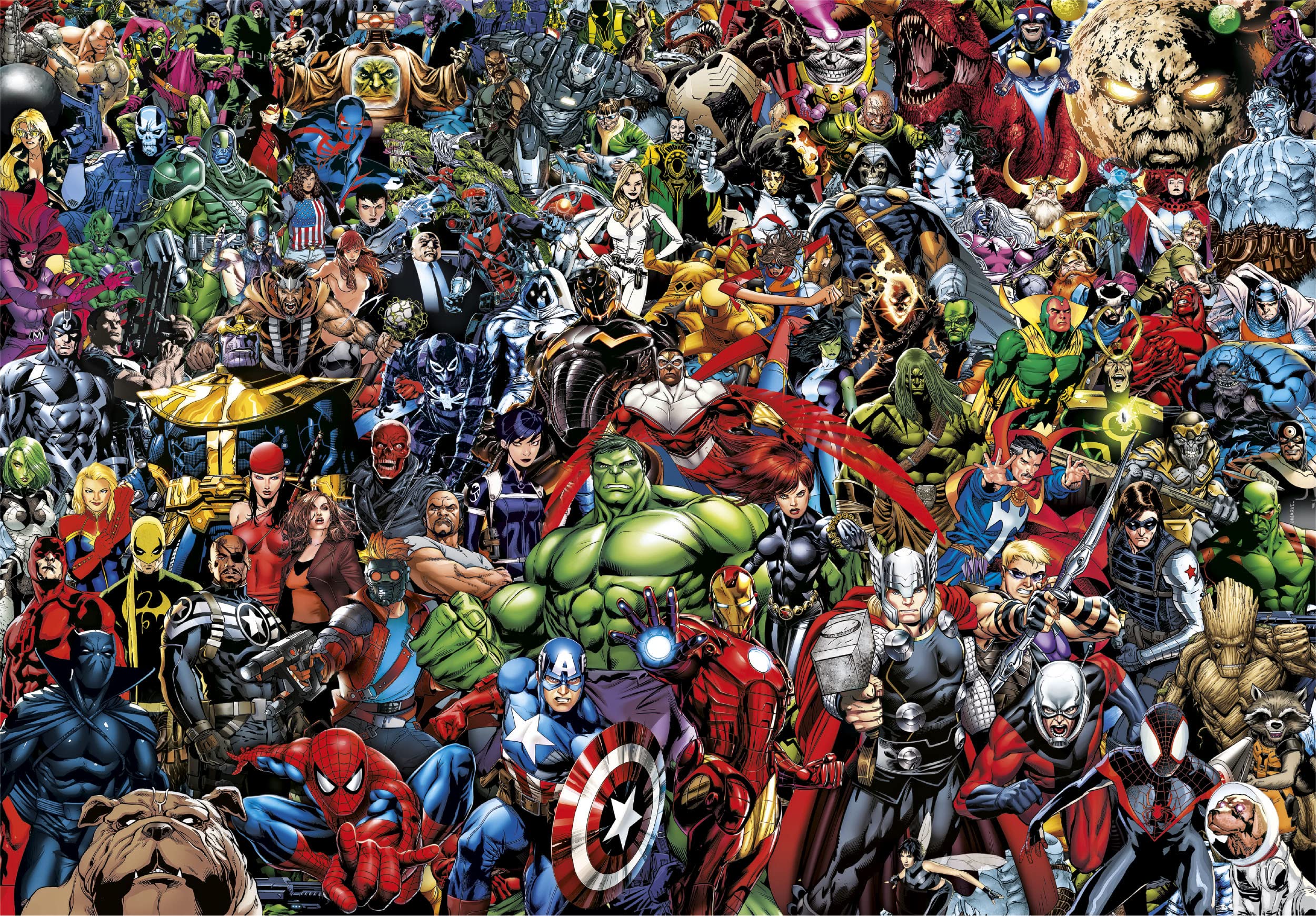 Clementoni - 39709 - Impossible Puzzle - Marvel - 1000 elementów - Puzzle dla dorosłych, trudne, niemożliwe, puzzle superbohaterów, wyprodukowane we Włoszech