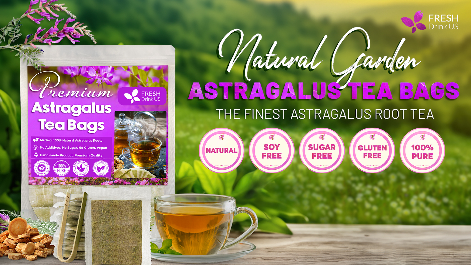 Amazon.com : FreshDrinkUS, Premium 75 Astragalus Root Tea Bags