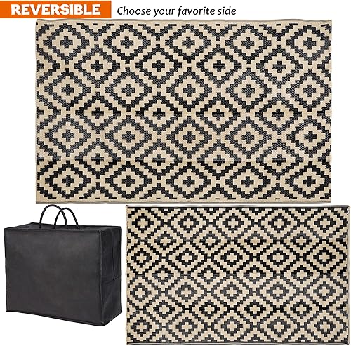 Miniatura 277 de SAND MINE - Alfombras reversibles, alfombra de pajillas de plástico, alfombra de área moderna, alfombra grande para suelo y exteriores, vehículos