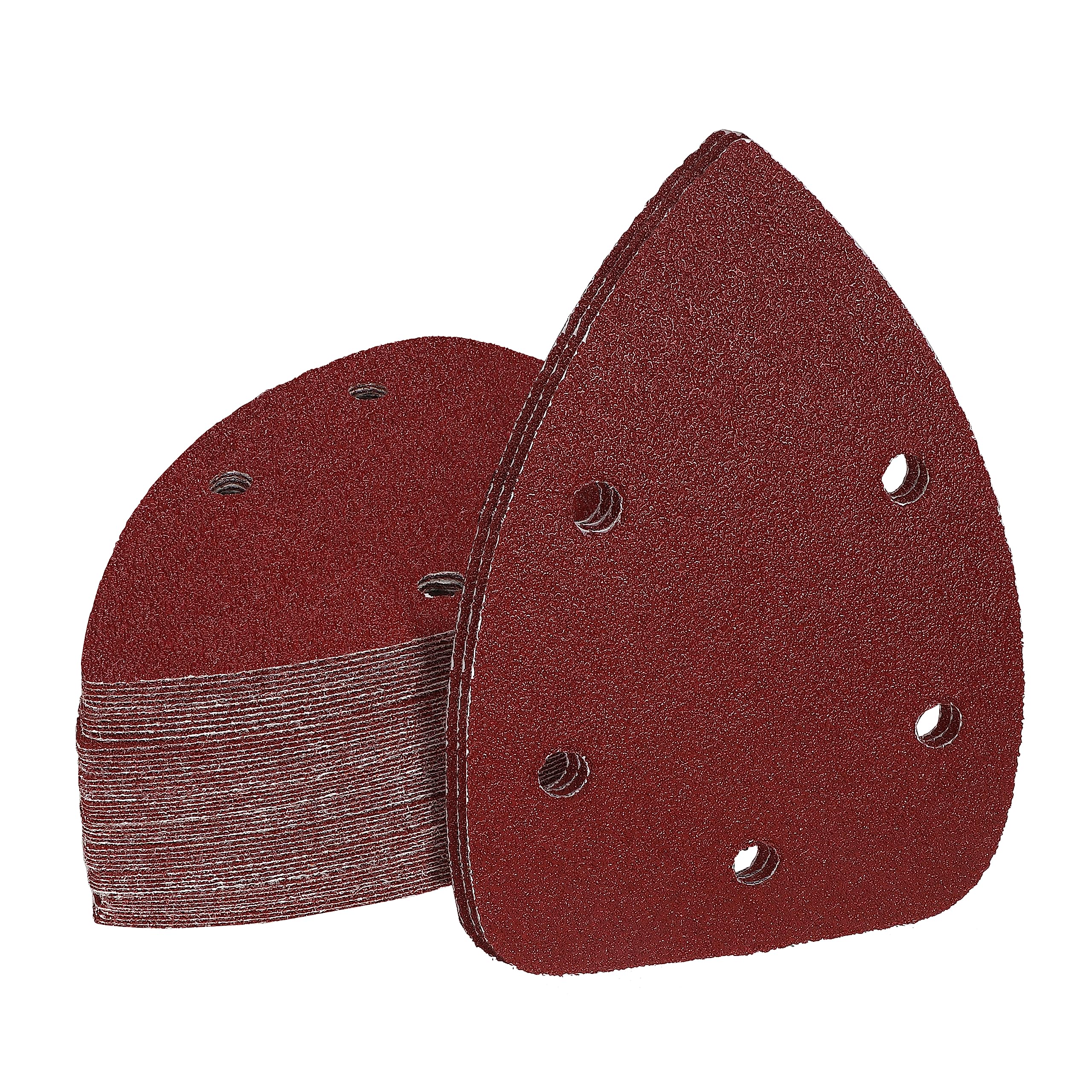 80 Grit Mouse Sander Sandpaper, Jamiikury 5 Hole Detail Sander Sandpaper Palm Sander Paper Mouse Sanding Pads Hook and Loop Sanding Sheets - Pack of 50