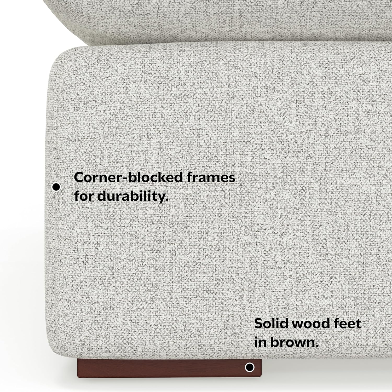 SIMPLIHOME Jasmine Pit Sectional Modular Sofa in Performance Fabric, Cloud Grey, 124-inches Wide, Handcrafted Contemporary-Style Convertible Sleeper Sofa for Living Room