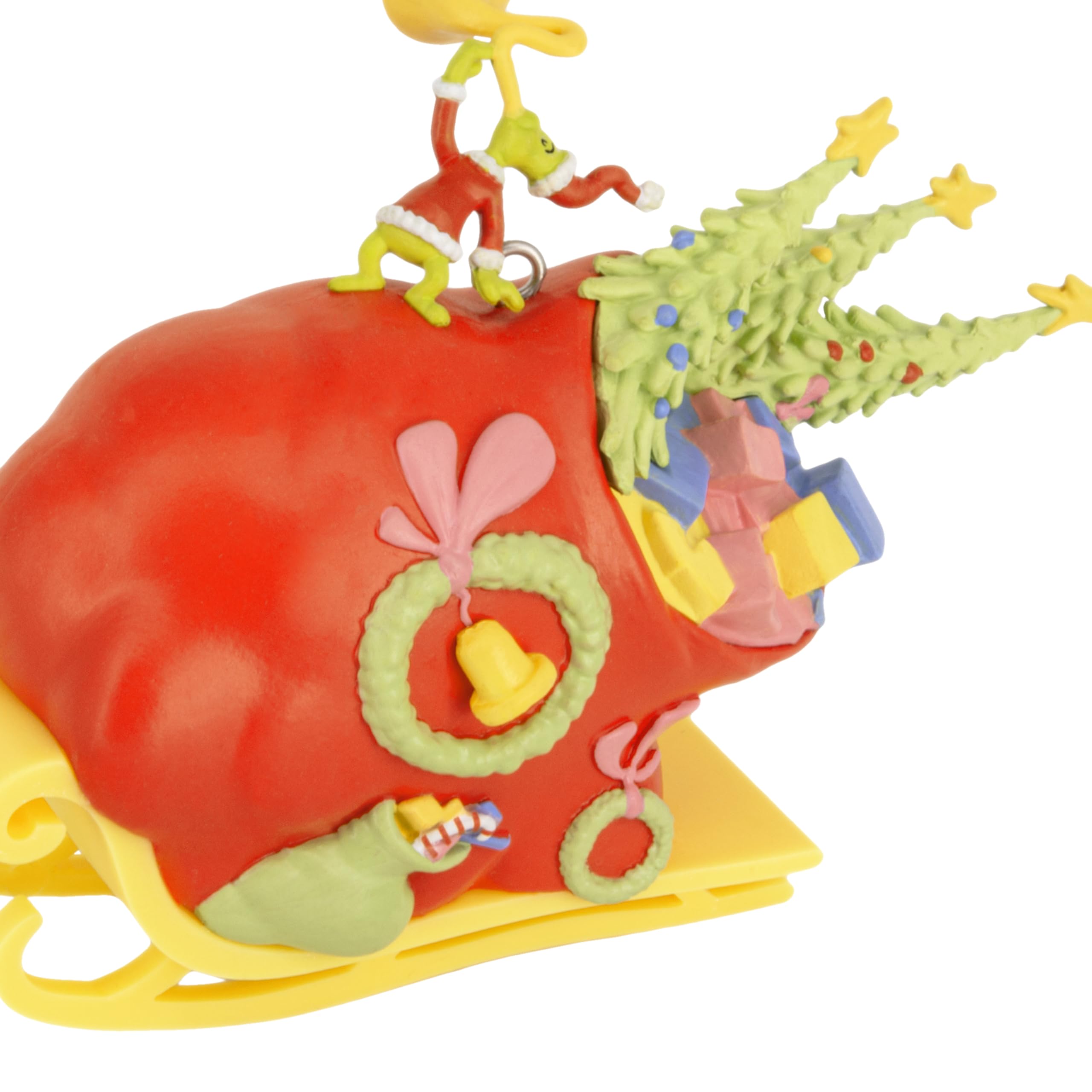 Hallmark Christmas Ornament, Dr. Seuss's How the Grinch Stole Christmas! Grinch on Sleigh Ornament, Christmas Movie Gifts