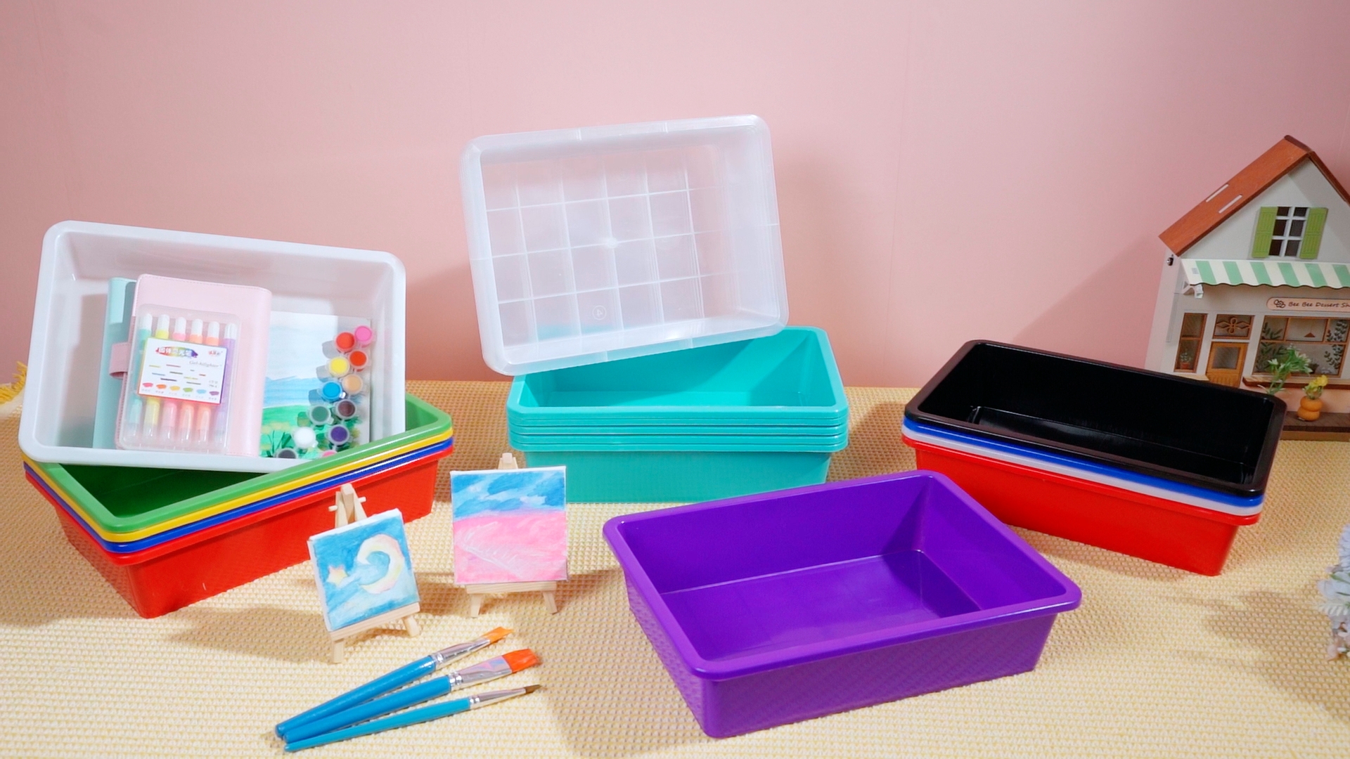 Hoteam 10 Pcs Flat Storage Tray Organizer Bin Letter Size - View #7