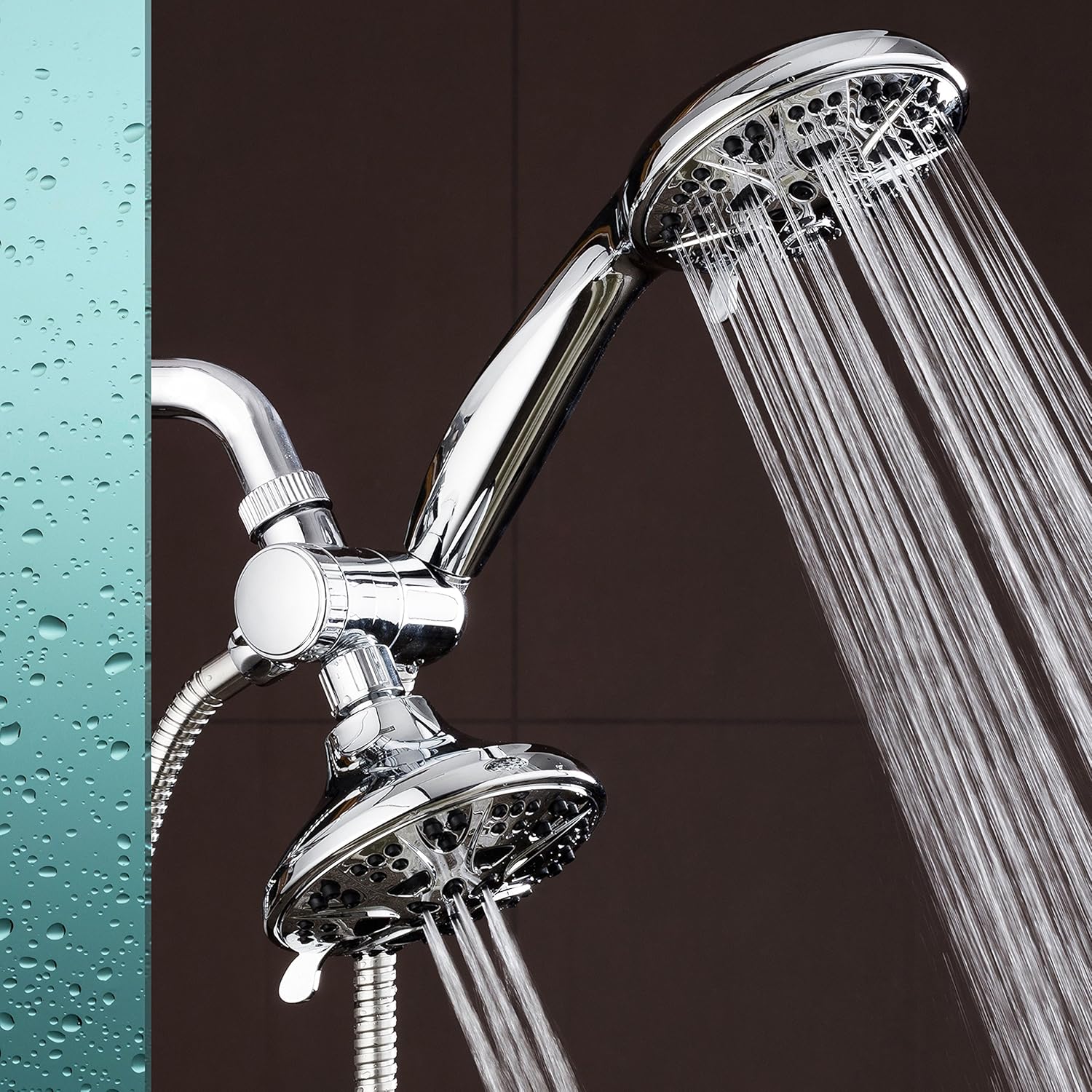 Chrome Dual Head 5" Handheld and Fixed Shower Combo