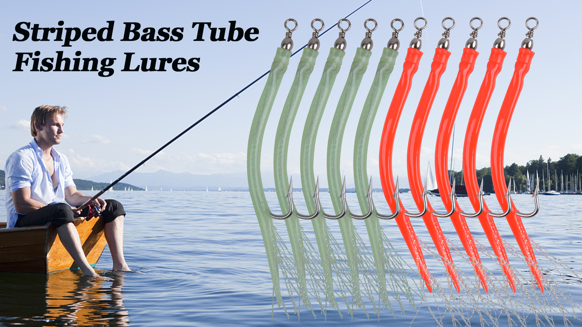 Classic Striped Bass Tube Lures Diamond jigs Tail Teaser Umbrella Rig Tube Jigs Teaser with Stainless Steel Hook Sandeel Bait for Offshore Trolling Striper Bass Bluefish Fishing : Sports &
