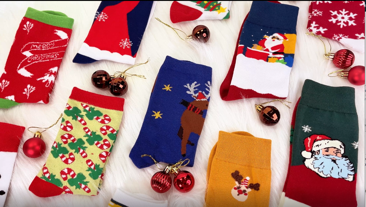 Calendrier De L'Avent 2025 Avec 12 Paires De Chaussettes De Noël - Coton, Tailles 35-40, Pour Hommes Et Femmes