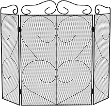 Fire Vida Tapton 3 Panel Screen/Spark Guard, Metal, Black, Steel, H 58 x W 81 x D 23 cm Approx