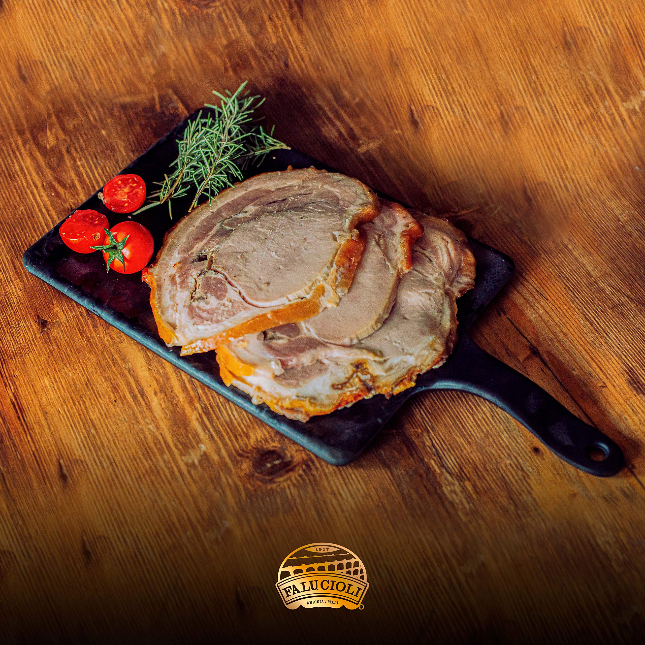 FA.LU.CIOLI 1917 - Porchetta Di Ariccia Igp 2Kg Sottovuoto, Tronchetto Di Porchetta Senza Glutine E Lattosio, Prodotto Artigianale, Senza Conservanti, Carne Di Maiale Selezionata, Prodotto Tipico