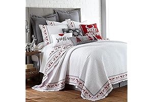 Levtex Home Merry & Bright Collection Rudolph Quilt Set - Christmas Bedding Quilt