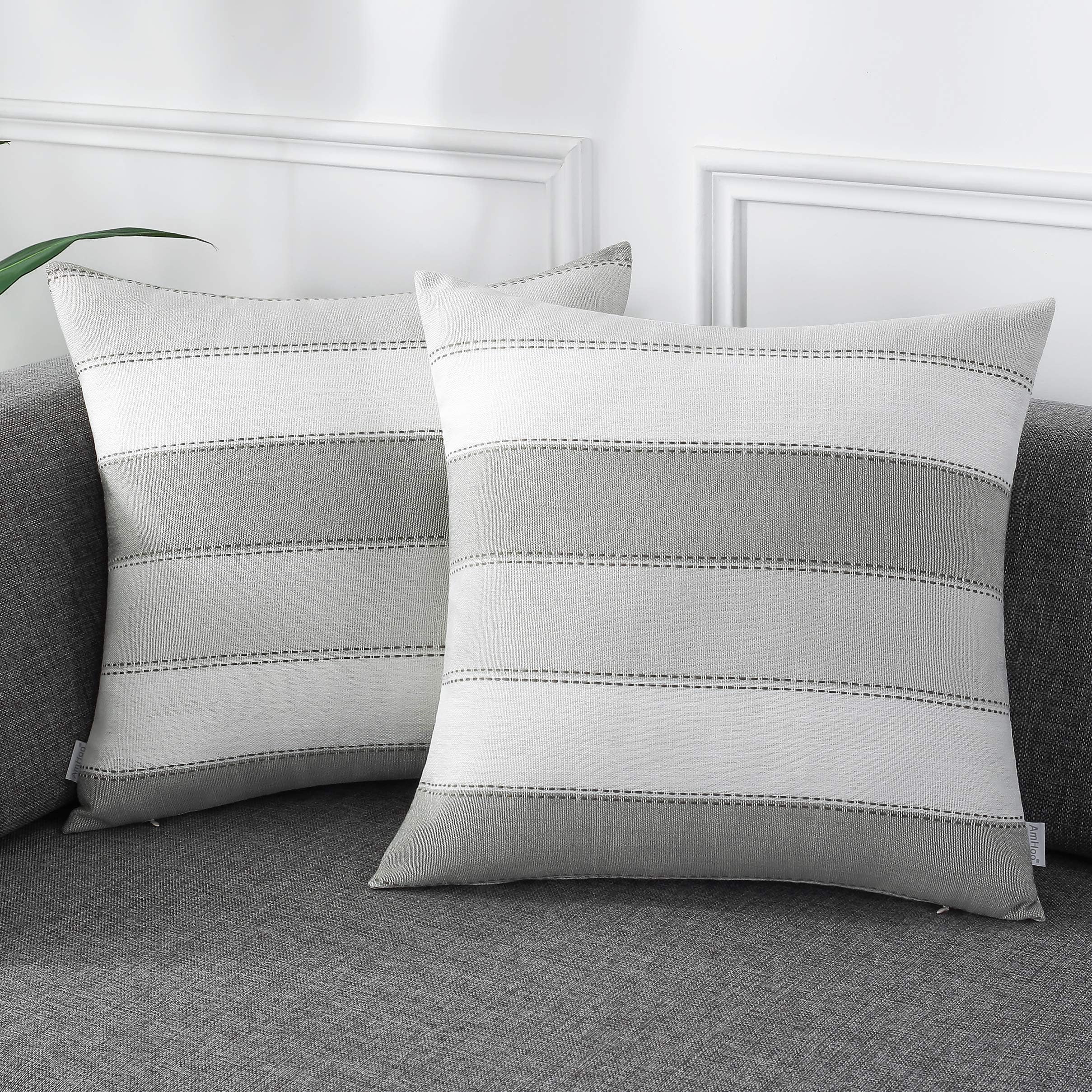 Linen Striped Pillow Covers