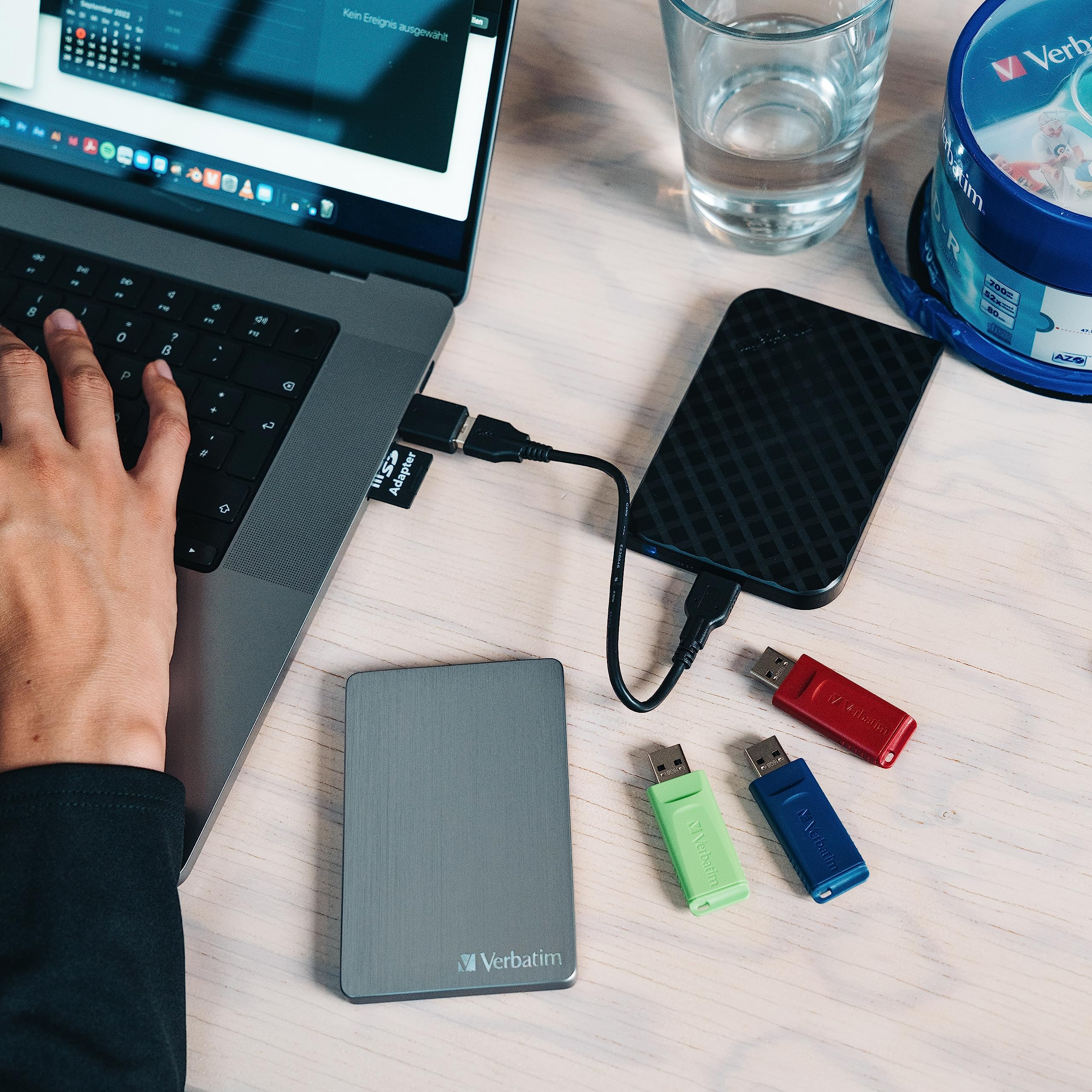 Verbatim Slider Confezione multipla chiavette USB 16GB I USB 2.0 I 3 memorie USB I Laptop Notebook Ultrabook TV Autoradio I Penna USB 2.0 I Pendrive con funzione rilascio I Rosso Blu Verde