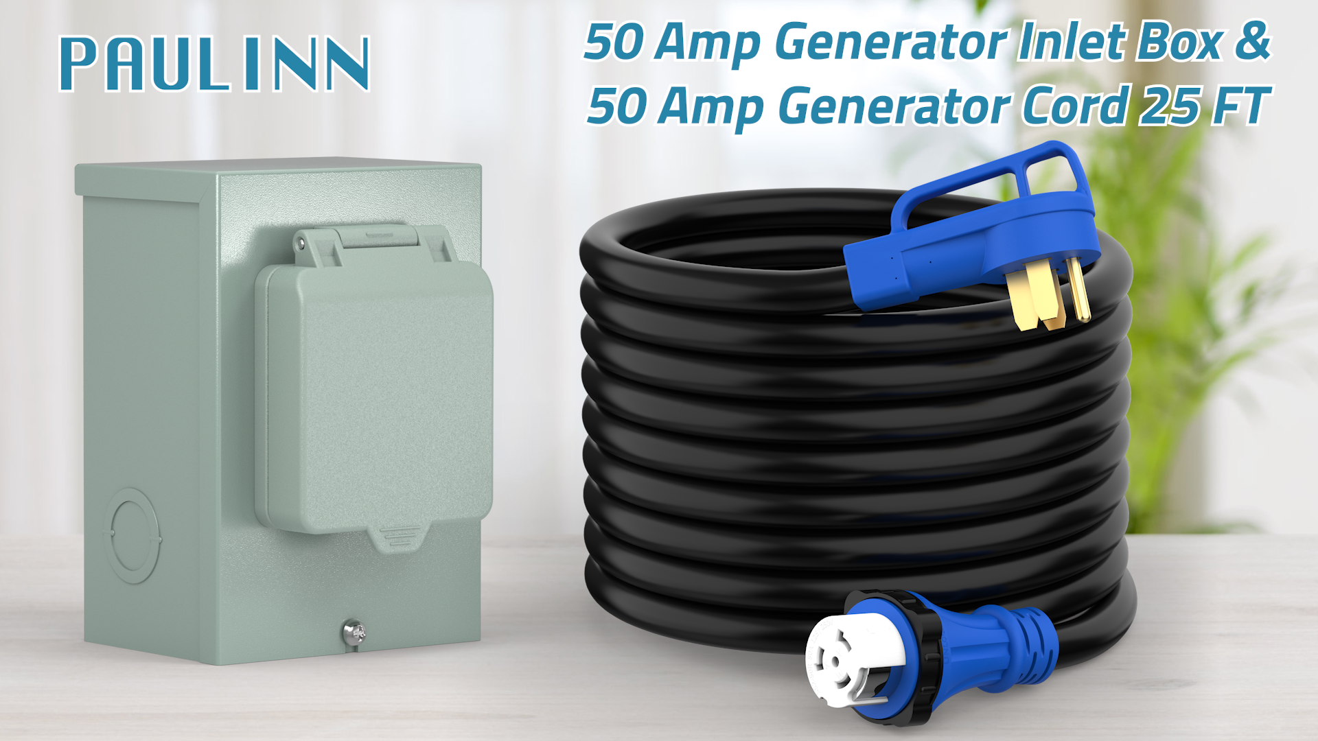 Amazon.com: PAULINN Generator Cord 50 Amp 25FT & Power Inlet Box