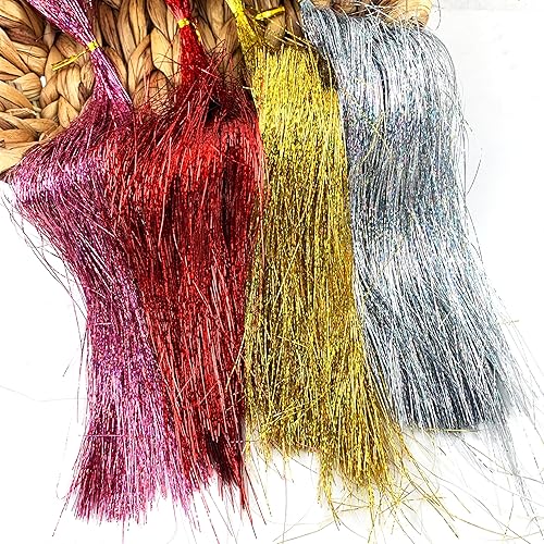Miniatura 3 de Heyiwell Carámbanos de oropel iridiscentes de 2000 hebras para árbol de Navidad, Navidad, fiesta de cumpleaños, decoración de boda, 18 pulgadas,