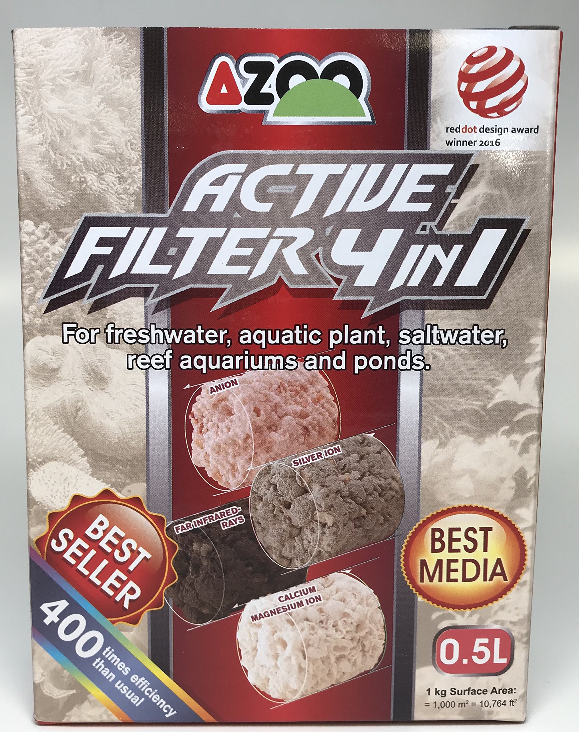 AzooAZ16131 Active 4 in 1 Filtration Media Filtration Media, 0.5L