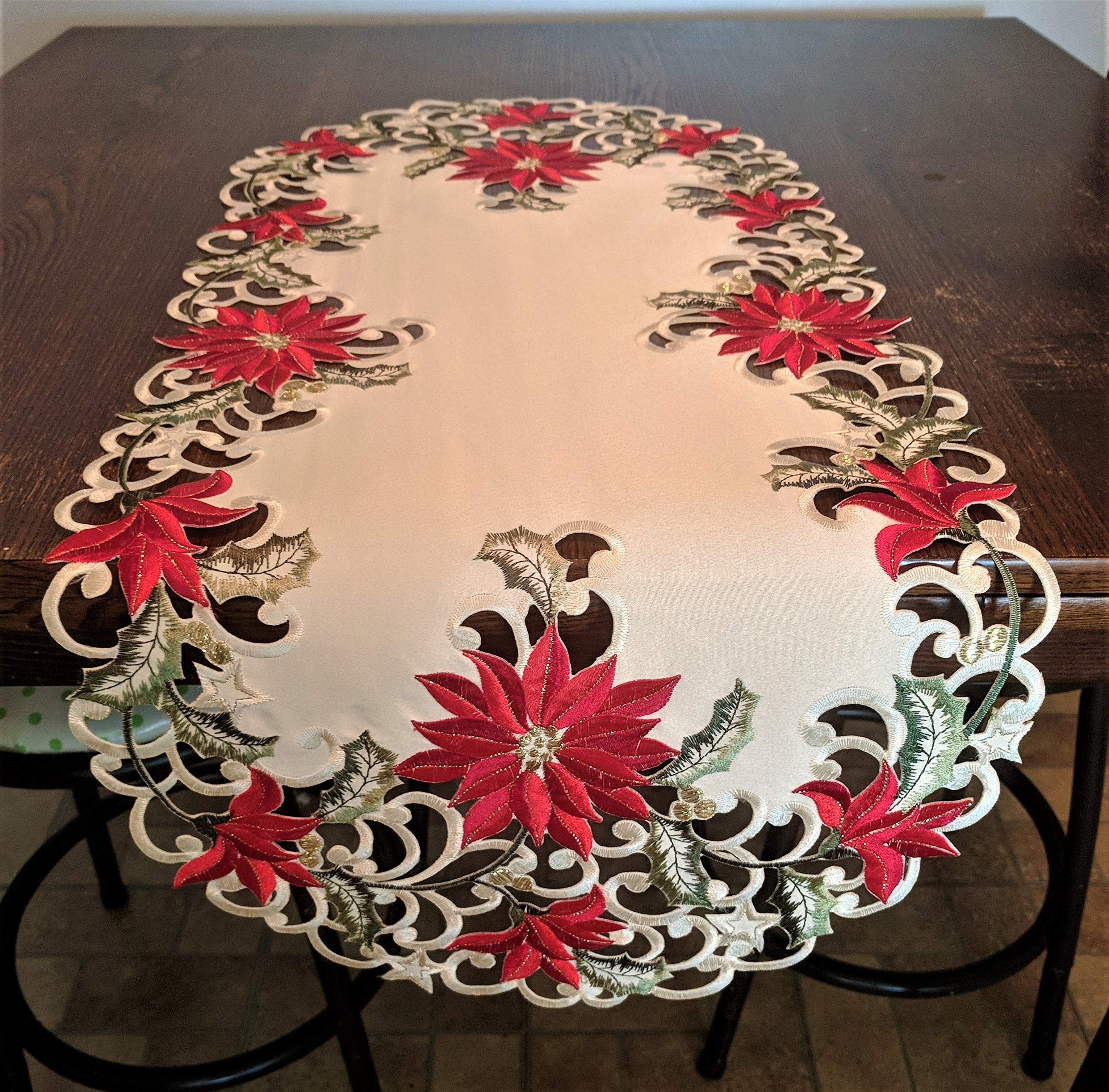 christmas dresser scarves Amazon.com: Christmas Table Runner Dresser Scarf Off White 100% Cotton Runner Winters Dinner Party Decoration for Home, Kitchen, Dining Room, Holidays | Properly Finished Fabric, No Fray Edges